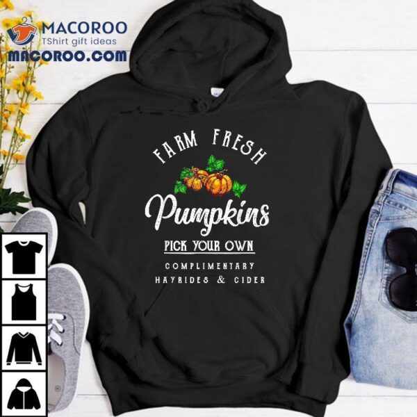 Farm Fresh Pumpkins Fall Halloween Retro Vintage Shirt