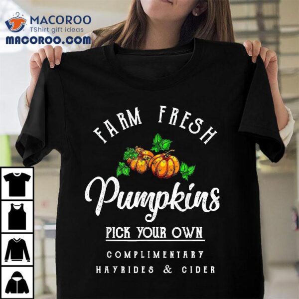 Farm Fresh Pumpkins Fall Halloween Retro Vintage Shirt