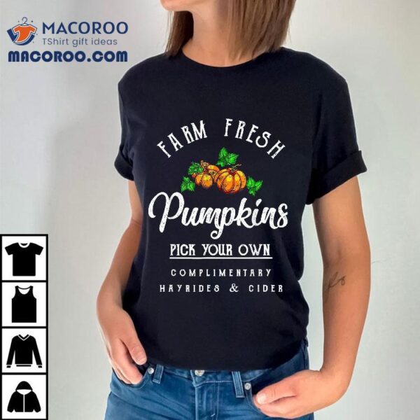 Farm Fresh Pumpkins Fall Halloween Retro Vintage Shirt