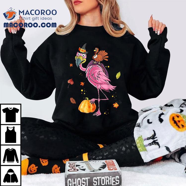 Flamingo Turkey Pumpkins Halloween Costume Thanksgiving Gift Shirt Flamingo Turkey Pumpkins Halloween Costume Thanksgiving Gift Shirt