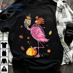 Flamingo Turkey Pumpkins Halloween Costume Thanksgiving Gift Shirt 3 Flamingo Turkey Pumpkins Halloween Costume Thanksgiving Gif Tshirt