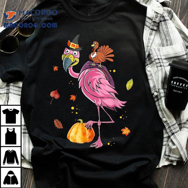 Flamingo Turkey Pumpkins Halloween Costume Thanksgiving Gift Shirt Flamingo Turkey Pumpkins Halloween Costume Thanksgiving Gift Shirt