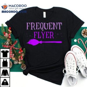 Funny Frequent Flyer Witch Broom Halloween Shirt