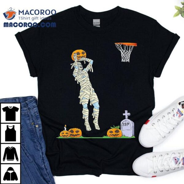 Funny Mummy Basketball Halloween Pumpkin Shirt