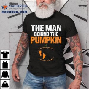 Gender Reveal The Man Behind Pumpkin Halloween Pregnancy Tshirt