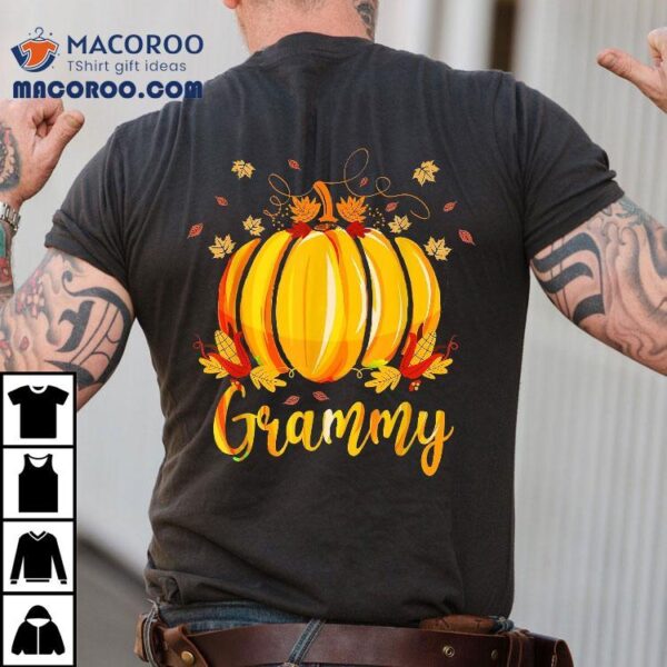 Grammy Pumpkin Family Matching Halloween Fall Leaves Season Shirt