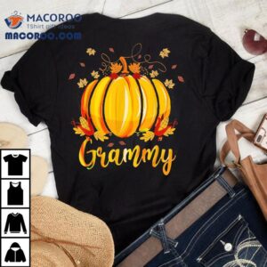 Grammy Pumpkin Family Matching Halloween Fall Leaves Season Tshirt