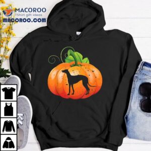 Greyhound Halloween Silhouette Pumpkin Image Dog Owners Gift Shirt