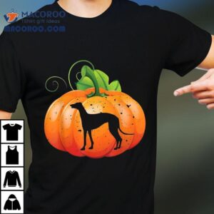 Greyhound Halloween Silhouette Pumpkin Image Dog Owners Gift Shirt