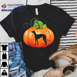 Greyhound Halloween Silhouette Pumpkin Image Dog Owners Gif Tshirt