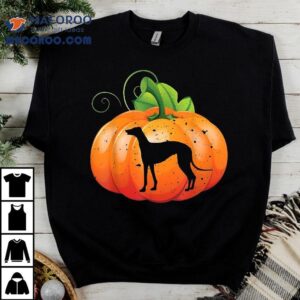 Greyhound Halloween Silhouette Pumpkin Image Dog Owners Gif Tshirt