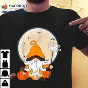 Halloween Cat Gnome Cute Costume Pumpkin Shirt
