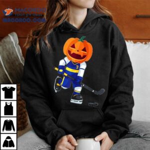 Halloween Ice Hockey Player Pumpkin Head Scary Gift Shirt