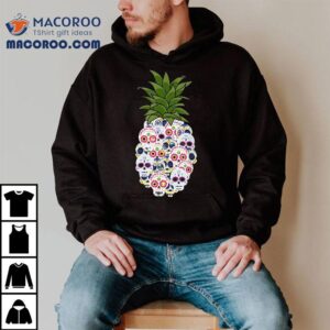 Halloween Pineapple Costume Floral Sugar Skull Tshirt