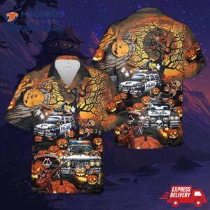 Halloween Police Car Hawaiian Shirt