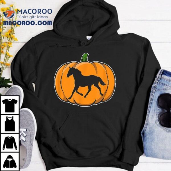 Halloween Pumpkins Horse Lover Equine Thoroughbred Pony Shirt