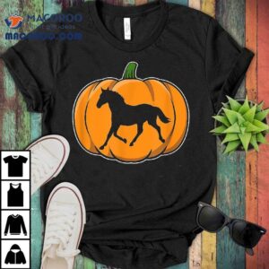 Halloween Pumpkins Horse Lover Equine Thoroughbred Pony Tshirt