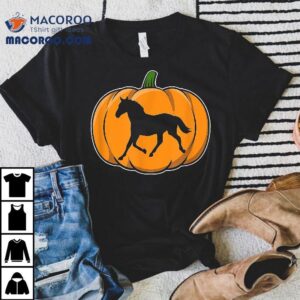 Halloween Pumpkins Horse Lover Equine Thoroughbred Pony Tshirt