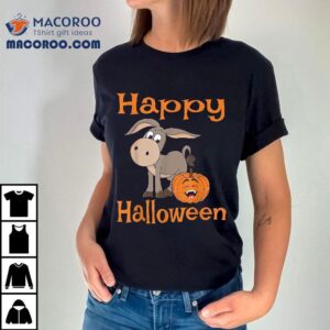 Happy Halloween Donkey And Pumpkin Costume Tshirt