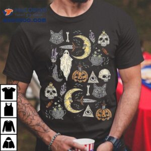 Horror Pumpkin And Skull Halloween Costume Tshirt