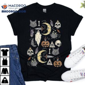 Horror Pumpkin And Skull Halloween Costume Tshirt