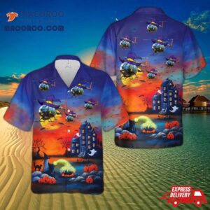Hughes Oh-6 Cayuse Halloween Hawaiian Shirt