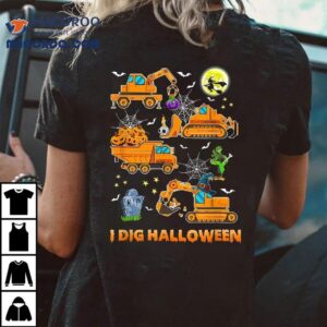 I Dig Halloween Construction Vehicle Pumpkin Crane Truck Kid Tshirt