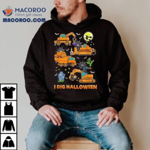 I Dig Halloween Construction Vehicle Pumpkin Crane Truck Kid Tshirt