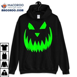 Jack O Lantern Face Lime Green Halloween Pumpkin Tshirt