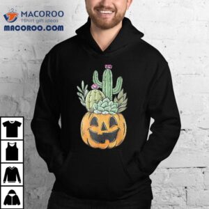 Jack O Lantern Pumpkin Cactus & Succulents Funny Halloween Shirt
