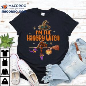 Leopard And Buffalo Plaid I M The Hungry Witch Halloween Tshirt