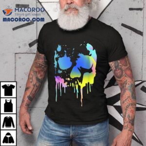 Melting Skull Rainbow Art Graphic Halloween Shirt