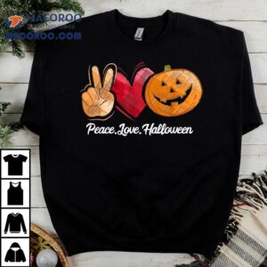 Peace Love Halloween Pumpkin Face Shirt