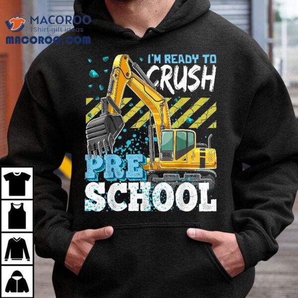 Preschool Excavator Construction Back To School Shirt Boys