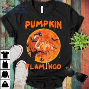 Pumpkin Flamingo Tshirt Halloween Costume Gift Shirt