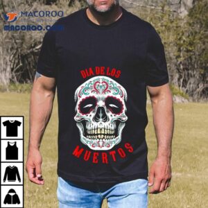 Rose Skeleton Dia De Los Muertos Makeup Skull Halloween Tshirt