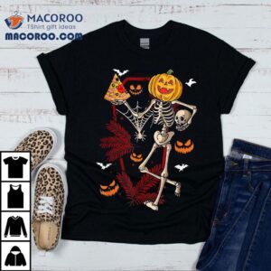 Skeleton Eating Pizza Costume Foodie Halloween Pumpkin Shirt Skeleton Eating Pizza Costume Foodie Halloween Pumpkin Shirt