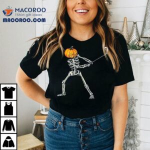 Skeleton Golf Halloween Pumpkin Golfing Golfer Tshirt