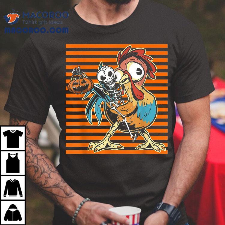 Skeleton Riding Rooster Halloween Funny Pumpkin Shirt Skeleton Riding Rooster Halloween Funny Pumpkin Shirt