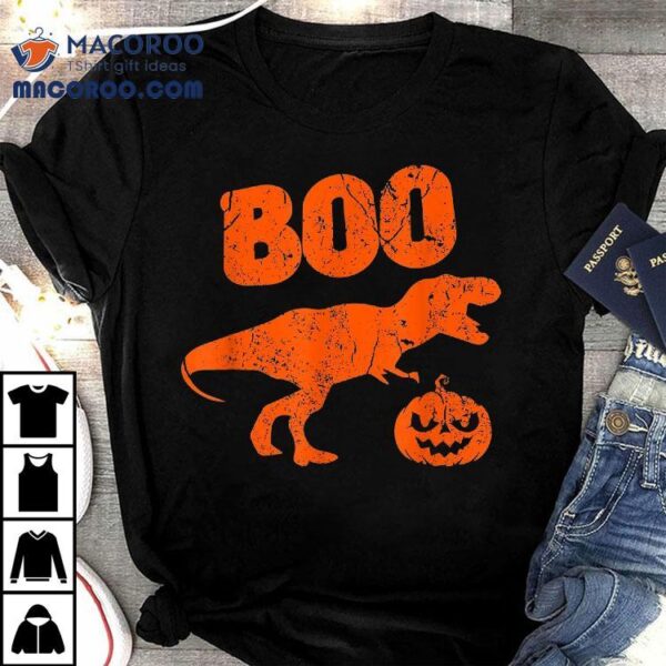 T Rex Dinosaur Pumpkin Unique Funny Halloween Shirt