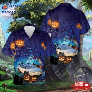 Tesla Cybertruck Halloween Hawaiian Shirt