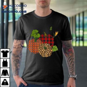 Three Leopard Pumpkin Halloween Costume Thanksgiving Fall Shirt