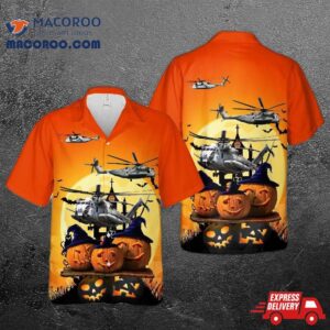 U.s. Marine Corps Sikorsky Ch-53e Super Stallion (s-65e80) Halloween Hawaiian Shirt