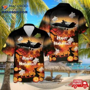 Us Air Force F-35 Happy Halloween Hawaiian Shirt