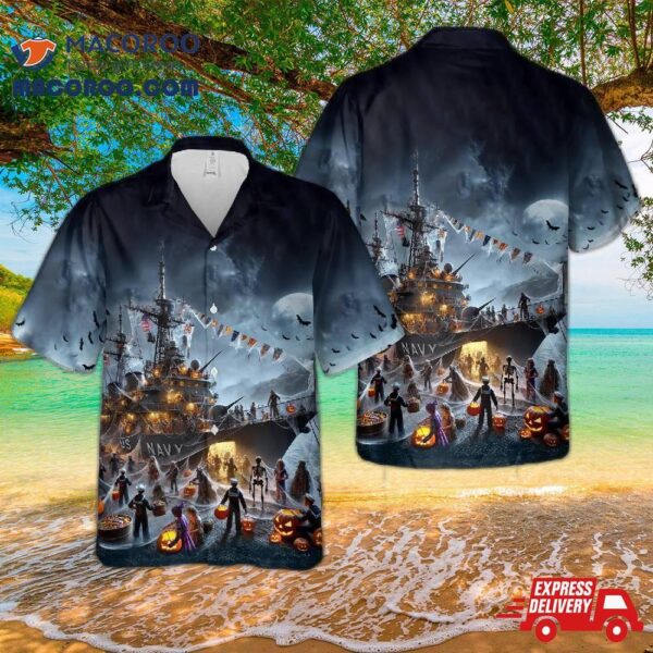 Us Navy Ships Halloween Hawaiian Shirt