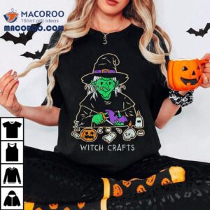 Witch Crafts Pumpkin Witchcraft Halloween Autumn Skull Funny Shirt