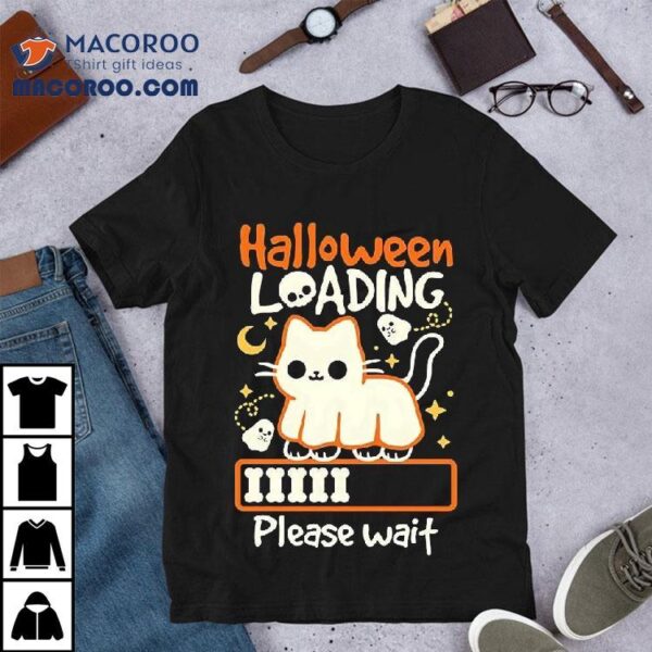 A Cat In A Ghost Costume Ready For Halloween Shirt