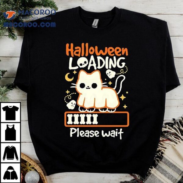 A Cat In A Ghost Costume Ready For Halloween Shirt