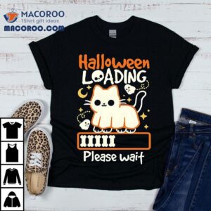 A Cat In A Ghost Costume Ready For Halloween Tshirt