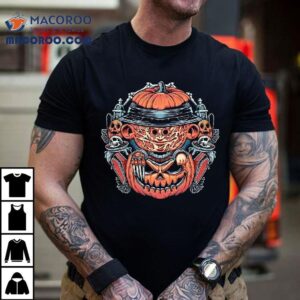 A Cute Freddy Krueger In A Jack-o-lantern Halloween Shirt